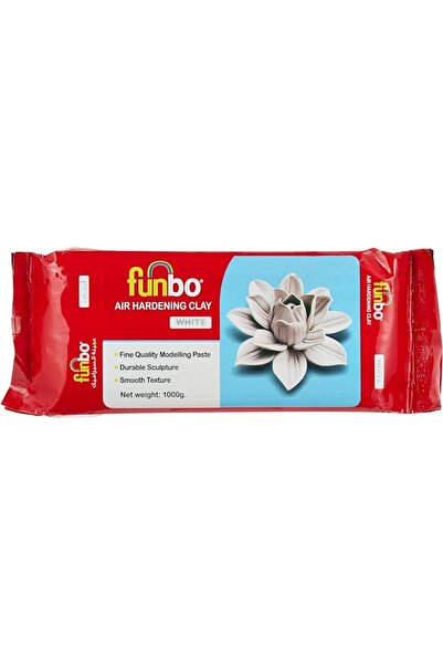 Funbo طين تصلب بالهواء 1000 جرام أبيض