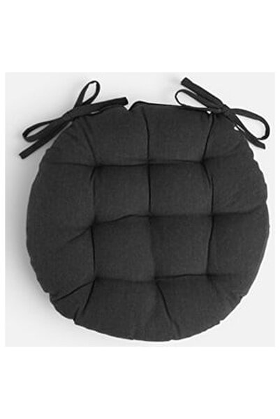 OEM Perna Scaun Rotunda din Bumbac Gri Ø38x5cm