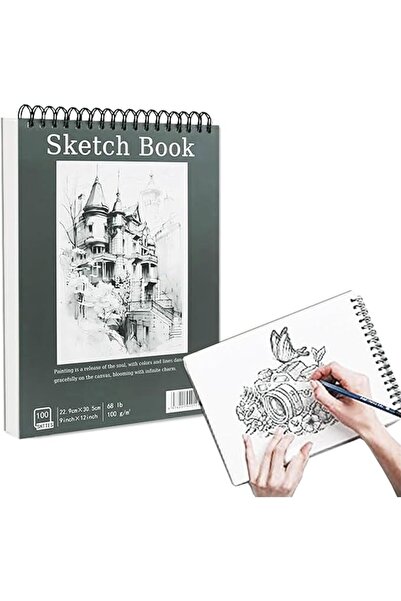 X SPRING Art Sketchbook Featuring 100 Sheets聽 Heavyweight Grey Pages, Profess...