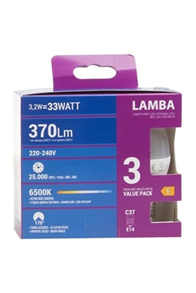 OEM Becuri LED E14 3.2W (C37) Lumina Alba De Zi - 3buc