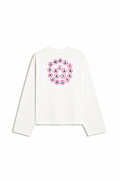 Eazy Co EAZY Unisex Oversize Uzun Kollu Tişört %100 Pamuk Ekru Maybe Tomorrow Baskılı Boxy Fit T-Shirt
