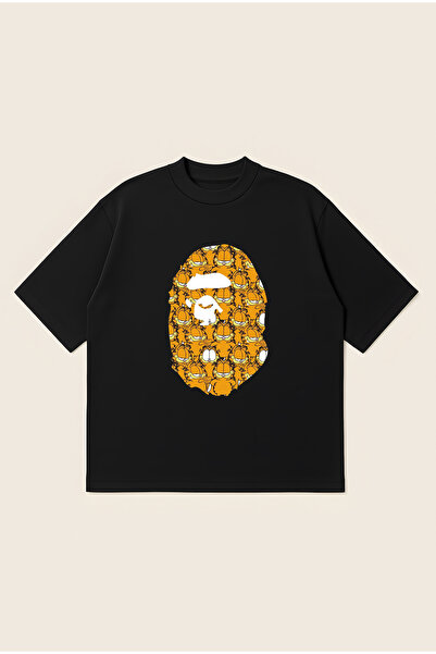 Moon Dancer Hanorac supradimensionat cu glugă Bape Garfield Ape Head, imprima...