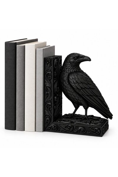 OEM Suport decorativ pentru cărți, Corbul Gotic, corb cu ornamente baroc, 114...