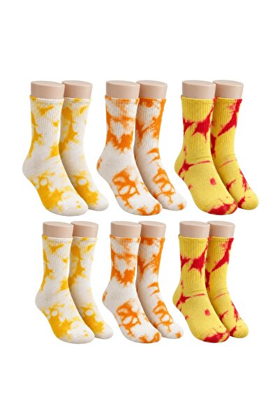 WomanAndKids Wak unisex batik patterned socks 6-piece set cotton colorful lon...