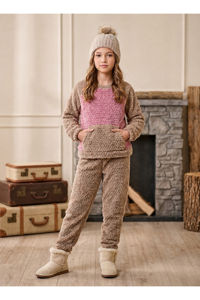 Generic Children's Winter Pajamas, Two-Piece Set, Pink, Size 11 Years
