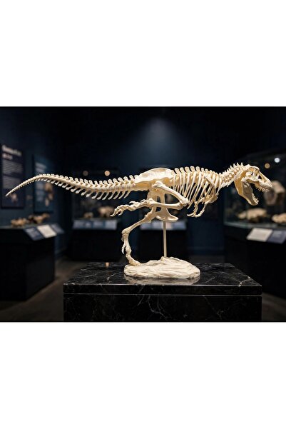 Dev T-Rex Dinozor İskelet Maketi - Detaylı Koleksiyonluk Standlı Biblo