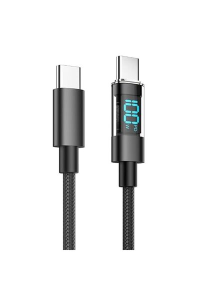 GENERAL كابل USB C إلى USB C، شاحن USB C بقوة 100 واط، شاشة رقمية، شحن سريع، ...