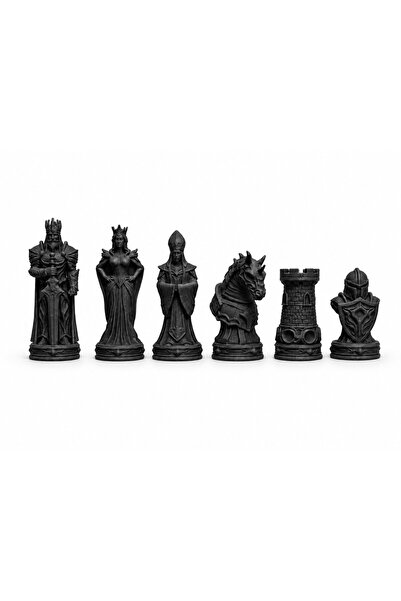 OEM Set premium de 16 piese de șah fantasy medievale, figurine 3D cu design d...