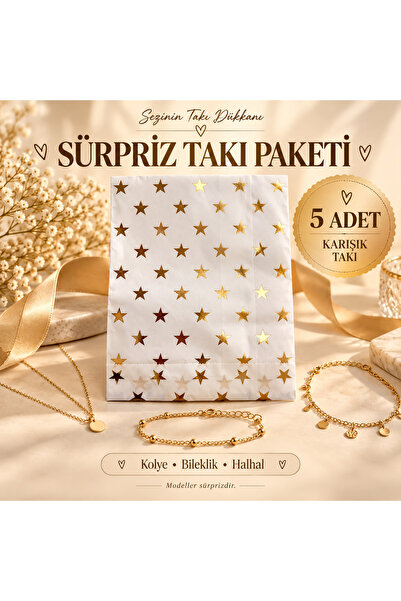 SEZİNİN TAKI DÜKKANI 5’li Sürpriz Takı Paketi | Karışık Kolye, Bileklik ve Ha...