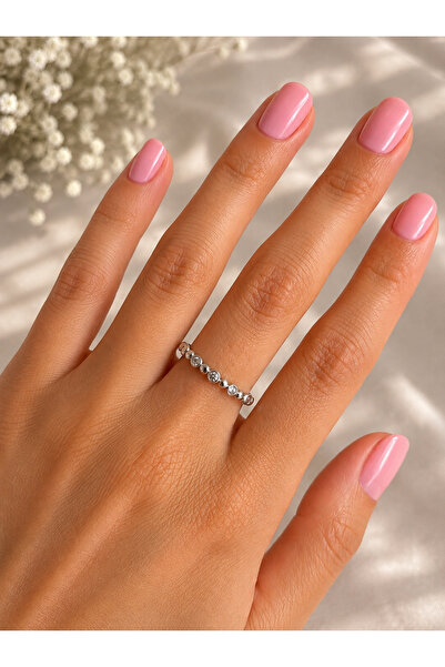 nunu takı Silver Ring with Row Stones