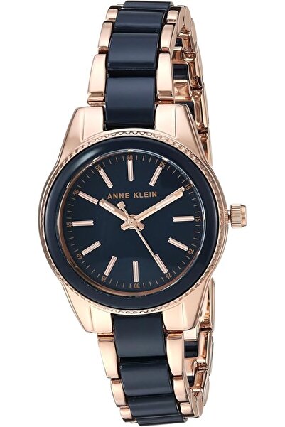 Anne Klein In Klein Women's Resin Band Watch, Analog, Black Dial, Gold Band