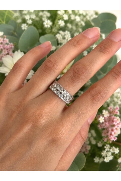 nunu takı Baklava Pattern Silver Ring
