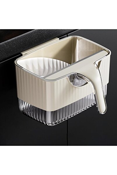 Arabest Hanging Trash Can with Scraper,Wall Mounted Small Under Sink Waste Bi...