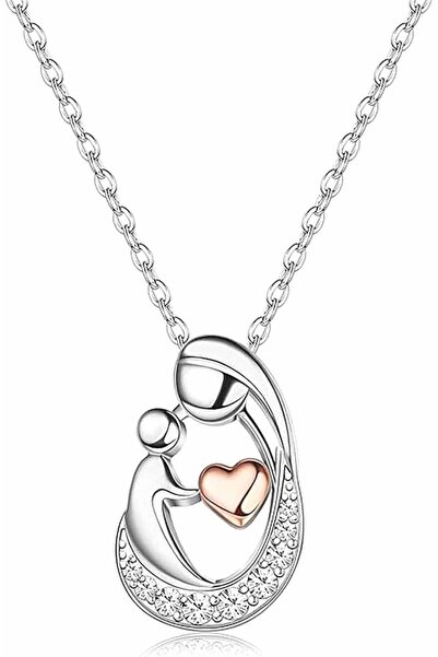 Arabest Heart Pendant Necklace,Mother and Child Holding Hands Design,Adjustab...