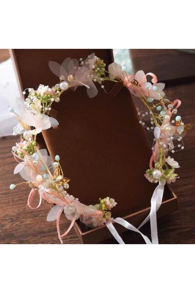 Arabest Gold Plated Metal Flower Crown Headpiece,Handmade Floral Headband wit...