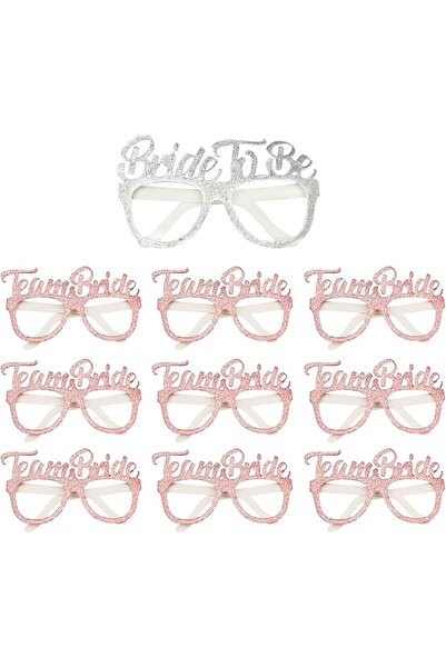 NALACAL Rose Gold 'Team Bride' Hen Party Glasses, 10-Pack - Bride to Be & Bac...