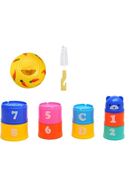 Arabest Rabbit Stacking Cups and Treat Ball Set,8 Piece Rainbow Nesting Toys ...