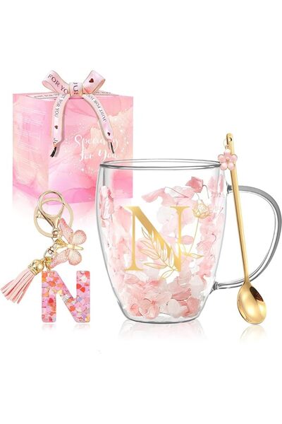 BigNoseDeer Glass Coffee Mug Double Wall Glass Cups for Espresso and Tea Cute...