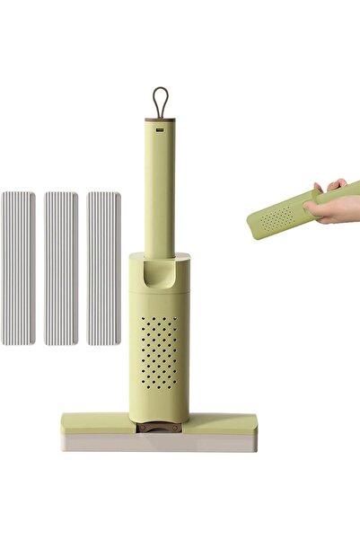Arabest Self Squeezing Mini Mop with 3 Replacement Heads,Portable Hand Washab...
