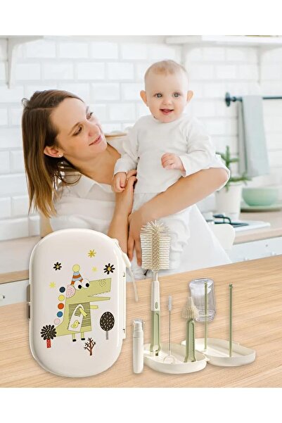 Arabest 9-in-1 Baby Bottle Brush Cleaner Set with Silicone Brushes,Drying Rac...
