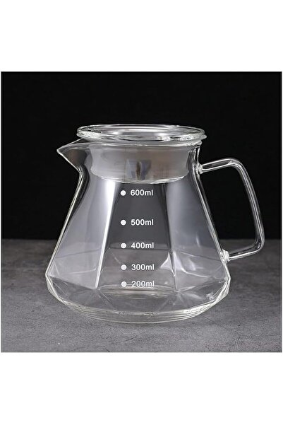 HOOPZOZA إبريق قهوة V60 مع طقم V02 سعة 600 مل، طقم صانع القهوة بالتقطير الزجا...