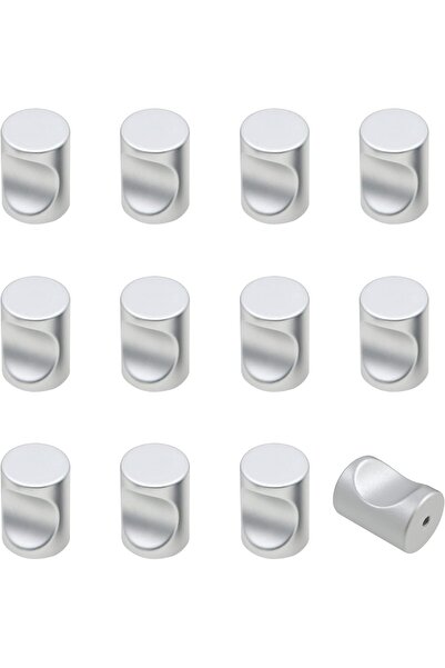 Arabest 12 Pcs Aluminum Cylinder Drawer Pulls,Modern Silver Cabinet Knobs for...