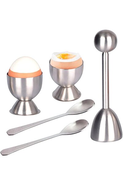 Arabest Stainless Steel Soft and Hard Boiled Egg Cutter Topper Set,5 Pieces,I...