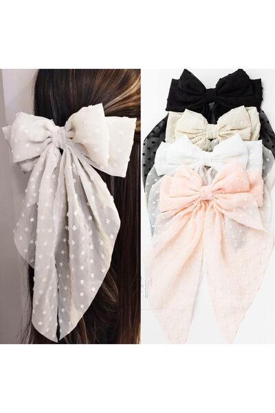 Arabest Large Lace Hair Bow Clips for Women and Girls,Set of 4,Elegant Long R...