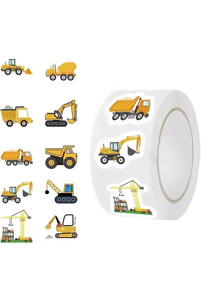 Arabest Vehicles Sticker Roll,Kids Equipment Decals with Dump Trucks and Cran...
