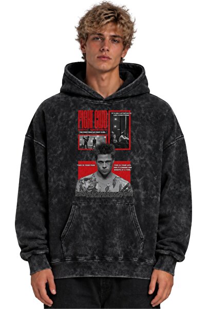 SEVBANO Φούτερ με κουκούλα Fight Club Tyler Durden με στάμπα ταινίας, Unisex,...