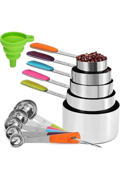 Arabest 10-Piece Stainless Steel Measuring Cup and Spoon Set,Thickened Handle...