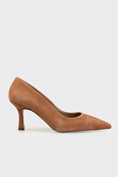 Elle Shoes Taba Deri Kadın Stiletto