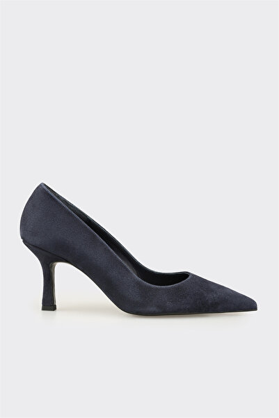 Elle Shoes Lacivert Deri Kadın Stiletto