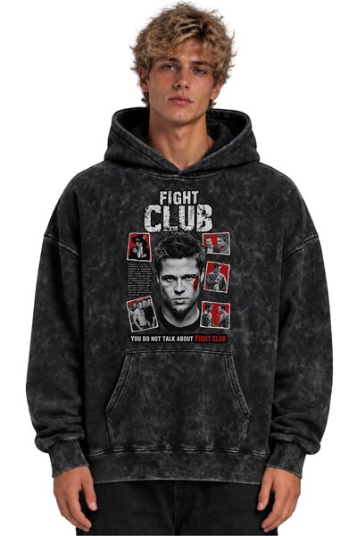 SEVBANO Φούτερ με κουκούλα Fight Club Tyler Durden με στάμπα ταινίας, Unisex,...
