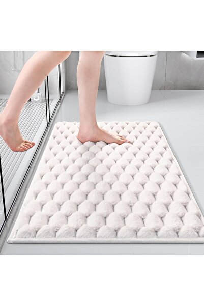 Arabest Non-Slip Flannel Plush Bath Mat,16 x 24 Inch Absorbent Shaggy Bathroo...