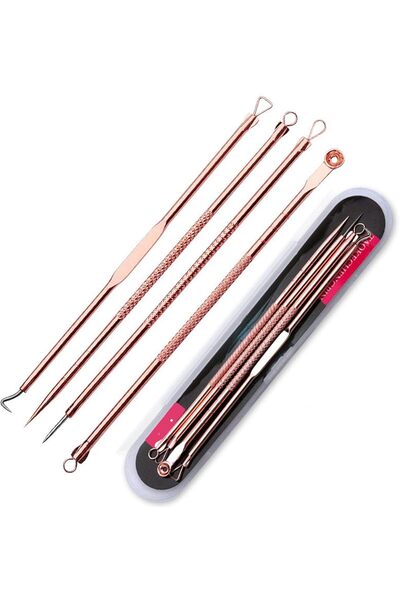 Arabest 4-Piece Pimple Popper Tool Kit,Blackhead and Whitehead Remover Set,St...