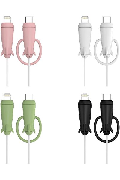 Arabest 4-Pack 2-in-1 Data Cable Protector and Winder,Universal Silicone Char...