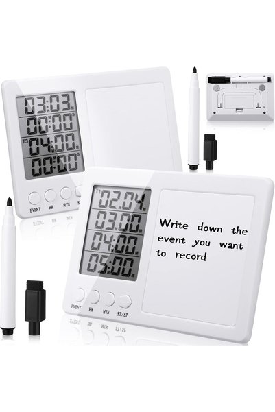 Arabest 2 Pcs Digital Kitchen Timer with LCD Writing Tablet,4 Event Tracking ...
