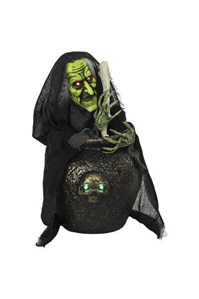 Generic Brand Vrăjitoare animată de masă de Halloween cu sunet de râs, ochi l...