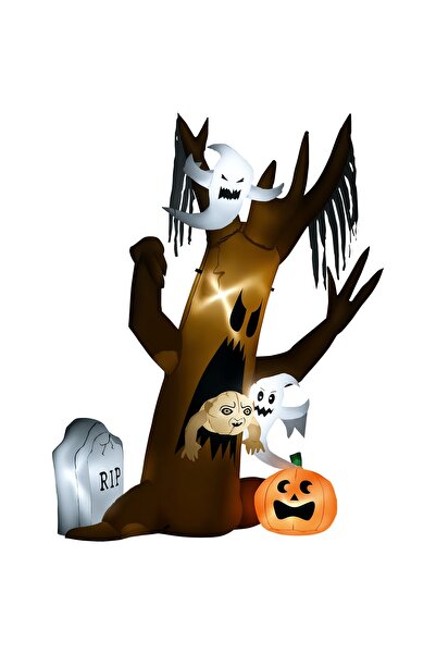 Generic Brand Decorațiune de Halloween: Copac fantomă de 2,40m, cu auto-umfla...