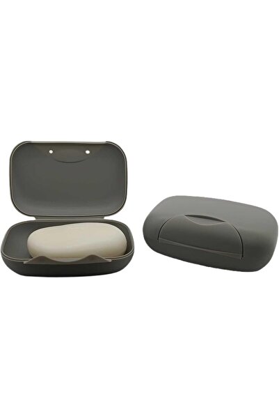 Arabest Soap Box Holder,2-Piece Grey Soap Dish Container for Bathroom,Camping...
