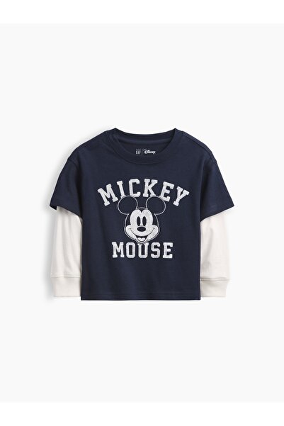GAP Erkek Bebek Lacivert × Disney Double-Layer T-Shirt