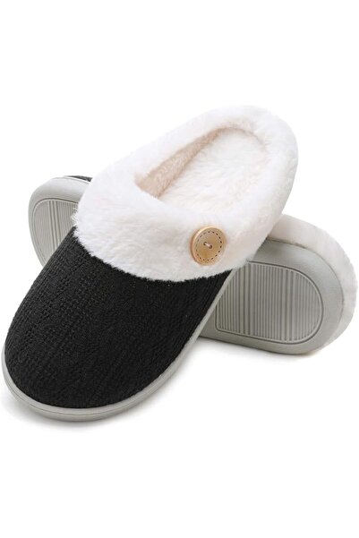 GENERAL Women's Fuzzy House Slippers Comfy Memory Foam Bedroom Winter Men Sli...