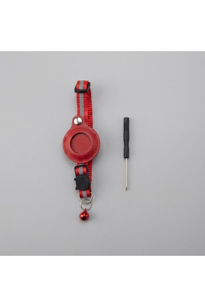 İthal Airtag Compatible Red Cat Collar with Protective Case, Reflectors, and ...