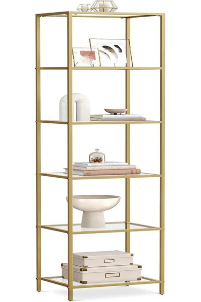 VASAGLE Bookcase, 6-Tier Bookshelf, Slim Shelving Unit for Bedroom, Bathroom,...
