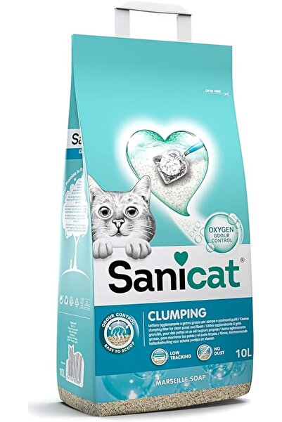 Sanicat - Clumping Cat Litter with Marseille Soap scent | Made of natural min...
