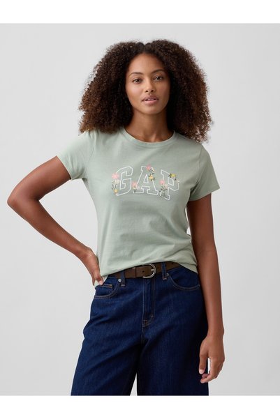 GAP Kadın Açık Yeşil Logo T-Shirt