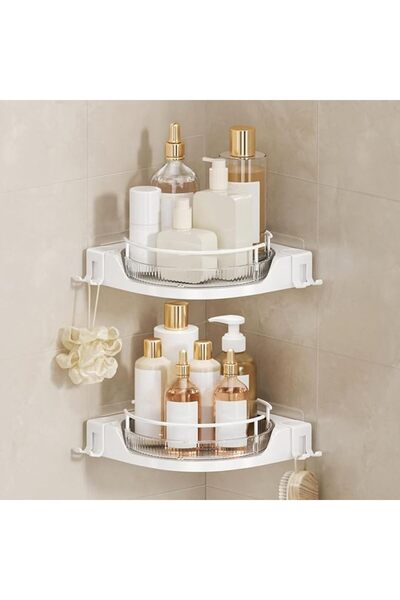 GENERAL 360° Rotating Corner Shower Caddy Organizer, Lazy Susan Bathroom Stor...