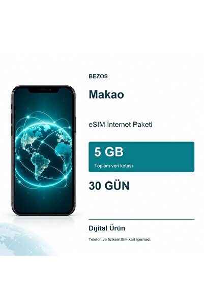 Bezos Makao eSIM İnternet Paketi 5 GB 30 Gün