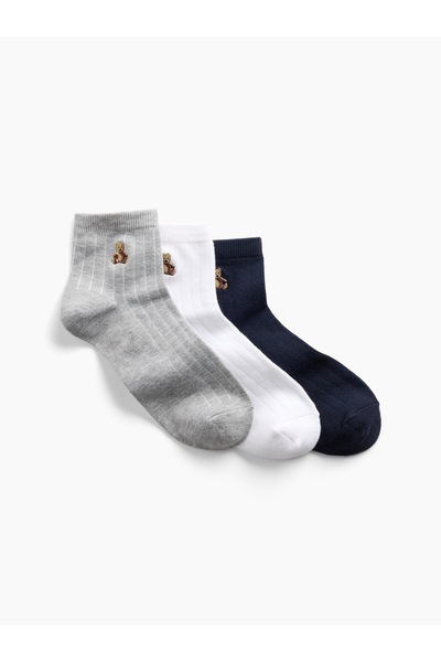 GAP Kadın Lacivert Brannan Bear Quarter Crew Çorap (3’lü)